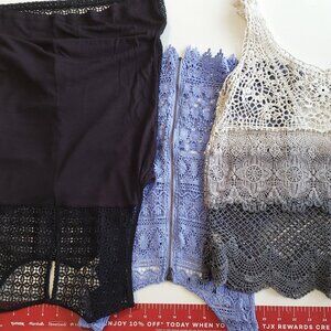 Boho crochet bundle of 3 tank style tops